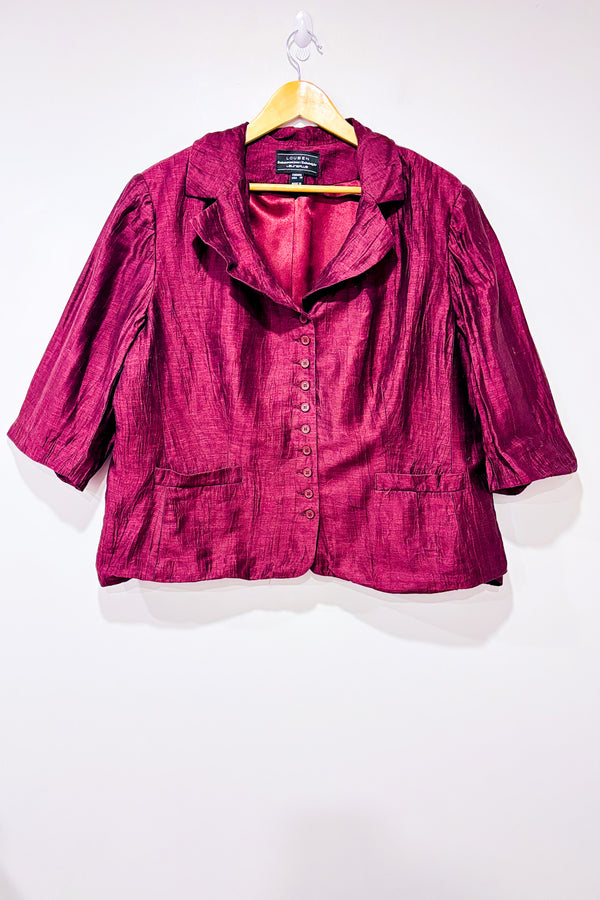 Veston bourgogne en lin (xl)-Louben-La Penderie du Paradis 🕊