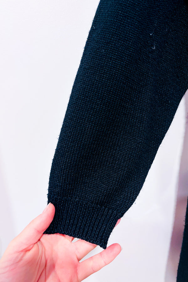 Cardigan ouvert vintage en laine marine et blanc (s)-Lyse Spenard-La Penderie du Paradis 🕊