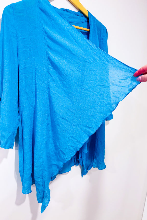 Cardigan léger turquoise ouvert seconde main - Autres- La Penderie du Paradis