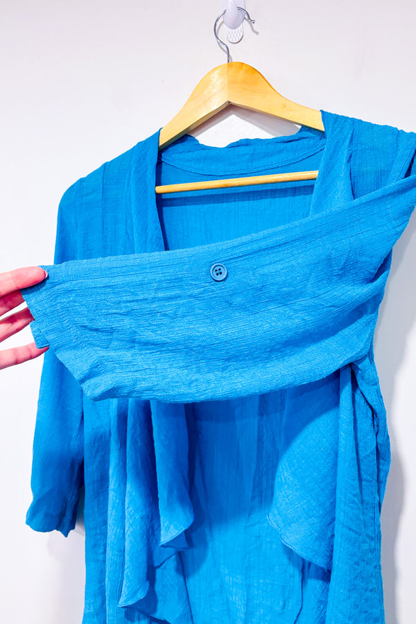 Cardigan léger turquoise ouvert seconde main - Autres- La Penderie du Paradis