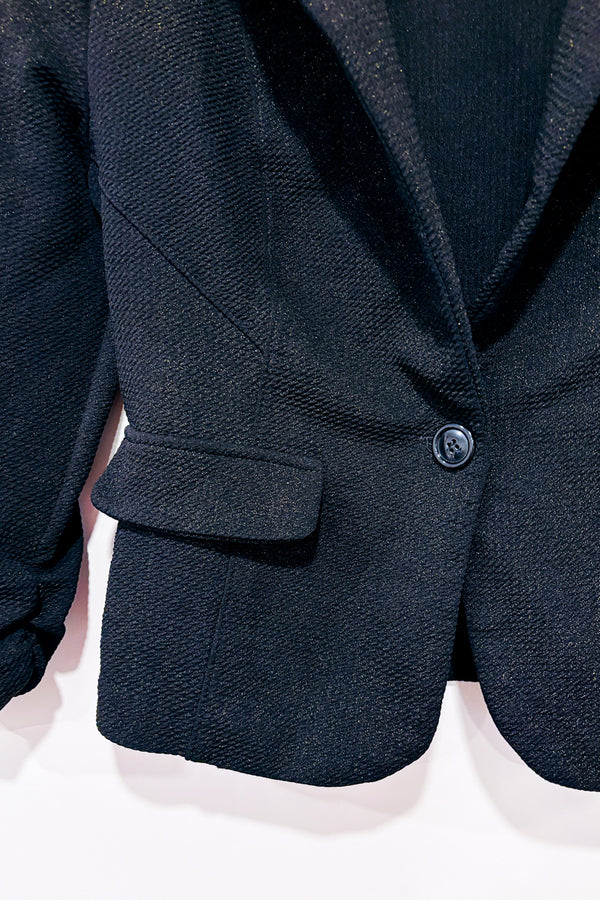 Veston court noir et or scintillant seconde main - Colori- La Penderie du Paradis