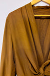 Veste vintage brune à nouer seconde main - Autres- La Penderie du Paradis
