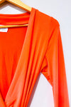 Cardigan cache-coeur corail à nouer* seconde main - Joëlle Deslaunier- La Penderie du Paradis