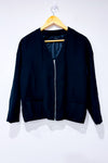 Veste style bomber noire à zip* seconde main - Zara- La Penderie du Paradis