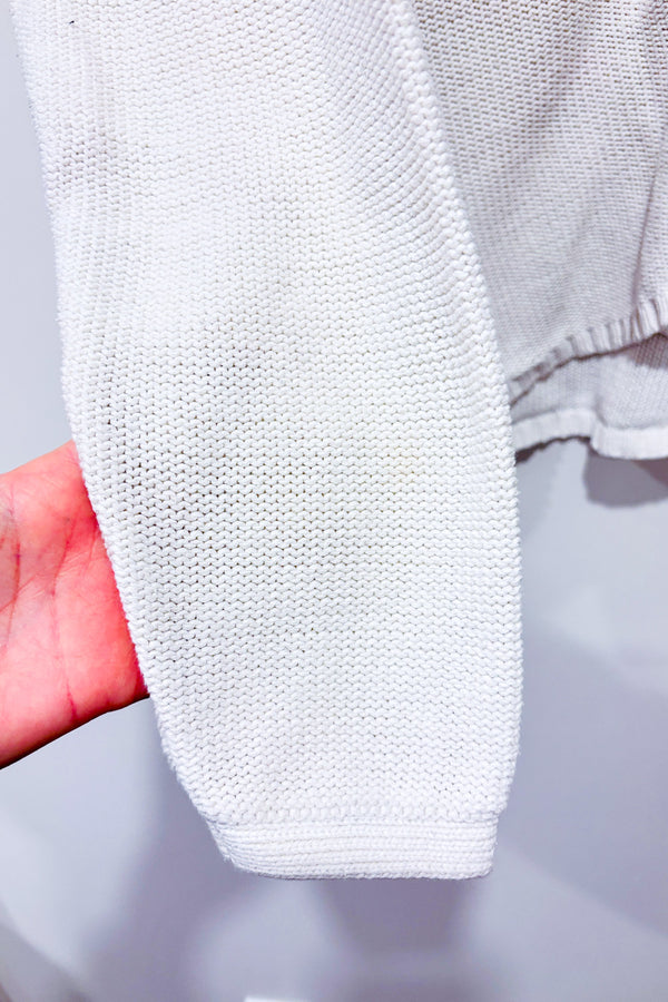 Cardigan blanc en tricot seconde main - Tamra- La Penderie du Paradis