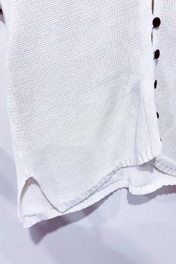 Cardigan blanc en tricot seconde main - Tamra- La Penderie du Paradis