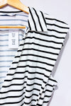 Cardigan cache-coeur noir et blanc rayé à nouer* seconde main - Ricki's- La Penderie du Paradis