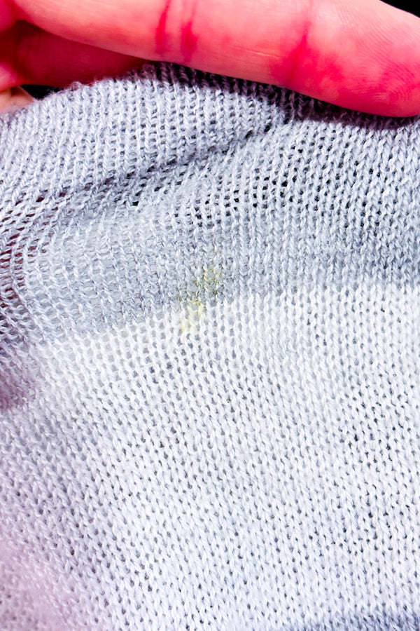 Cardigan ouvert long gris et crème rayé seconde main - Caroline Grace- La Penderie du Paradis