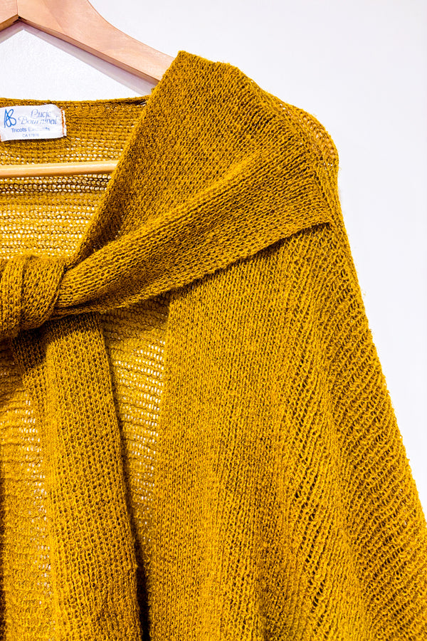 Cardigan en tricot ouvert safran* seconde main - Lucie Bournival- La Penderie du Paradis