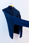 Veste ample en laine bouclée bleue à fermeture éclair* seconde main - Sarah Pacini- La Penderie du Paradis