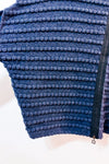 Veste ample en laine bouclée bleue à fermeture éclair* seconde main - Sarah Pacini- La Penderie du Paradis