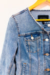 Veste en jean courte bleu pâle sans col* seconde main - Banana Republic- La Penderie du Paradis