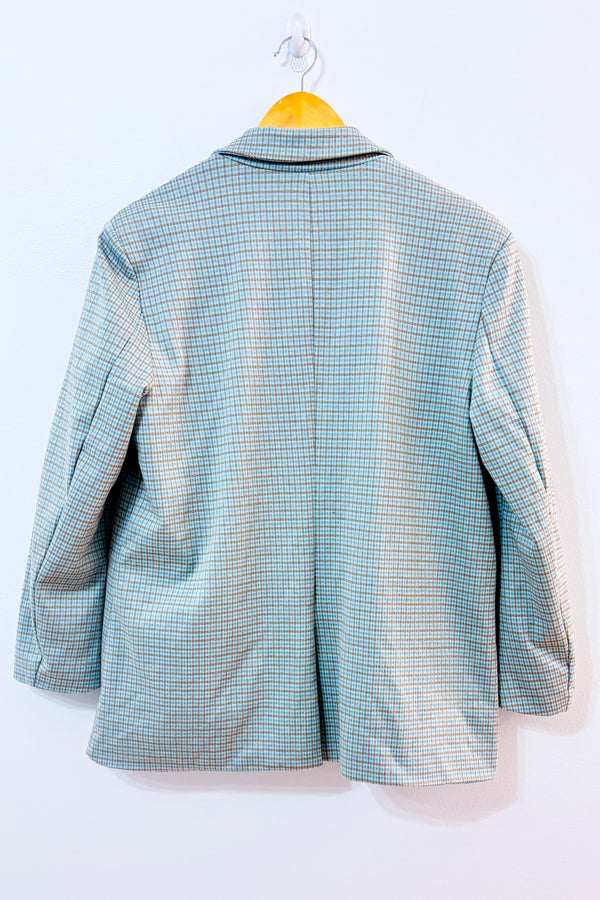 Veston oversized vert menthe à carreaux* seconde main - ICHI- La Penderie du Paradis