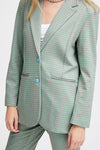 Veston oversized vert menthe à carreaux* seconde main - ICHI- La Penderie du Paradis