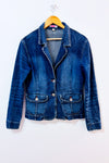 Veston en denim bleu délavé seconde main - Spice- La Penderie du Paradis