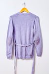 Cardigan lilas en coton avec ceinture seconde main - Tommy Hilfiger- La Penderie du Paradis