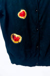 Cardigan noir à coeurs en paillettes* seconde main - Nosecrets- La Penderie du Paradis