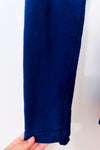Cardigan bleu à col châle à nouer seconde main - Kitchen Orange- La Penderie du Paradis