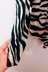 Cardigan ouvert noir et beige à motif zébré seconde main - I.N.C. International Concepts- La Penderie du Paradis