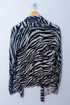 Cardigan ouvert noir et beige à motif zébré seconde main - I.N.C. International Concepts- La Penderie du Paradis