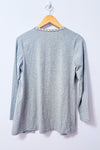 Cardigan long gris ouvert à studs dorés seconde main - Chantal Paris- La Penderie du Paradis