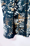 Veste zippée à motifs noir et brun col montant seconde main - Graffiti Petite- La Penderie du Paradis