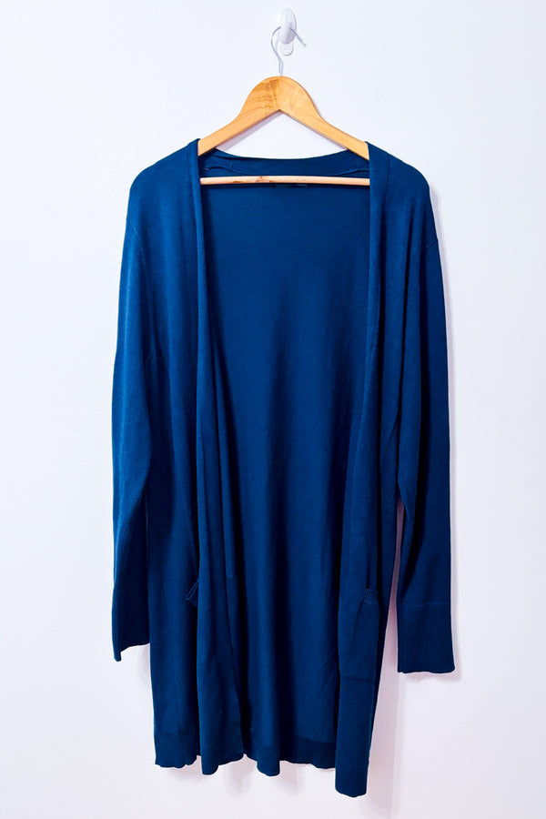 Cardigan ouvert émeraude en tricot seconde main - Verve Ami- La Penderie du Paradis