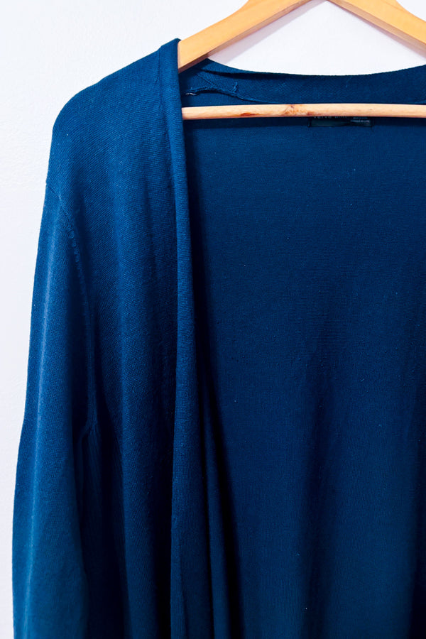 Cardigan ouvert émeraude en tricot seconde main - Verve Ami- La Penderie du Paradis