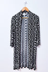Cardigan long ouvert noir et blanc à imprimé chaînes Joseph Ribkoff