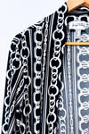 Cardigan long ouvert noir et blanc à imprimé chaînes* seconde main - Joseph Ribkoff- La Penderie du Paradis