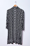 Cardigan long ouvert noir et blanc à imprimé chaînes* seconde main - Joseph Ribkoff- La Penderie du Paradis