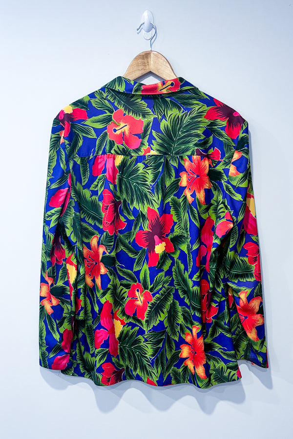 Veston bleu et vert fleuri (l) seconde main Tanjay