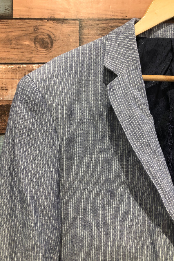 Veston bleu rayé (l) - Homme seconde main Orvieto