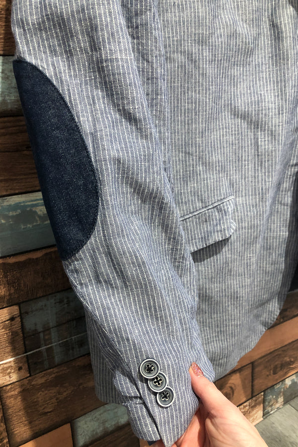 Veston bleu rayé (l) - Homme seconde main Orvieto