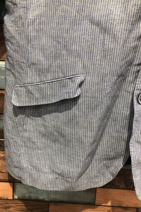Veston bleu rayé (l) - Homme seconde main Orvieto
