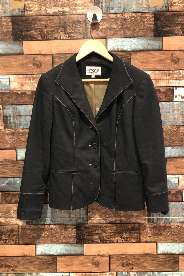 Veston charcoal style denim (s) seconde main Jessica