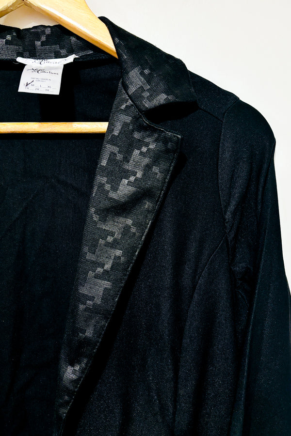 Veston noir Ă  nouer avec motifs (s/m) -- La Penderie du Paradis ?