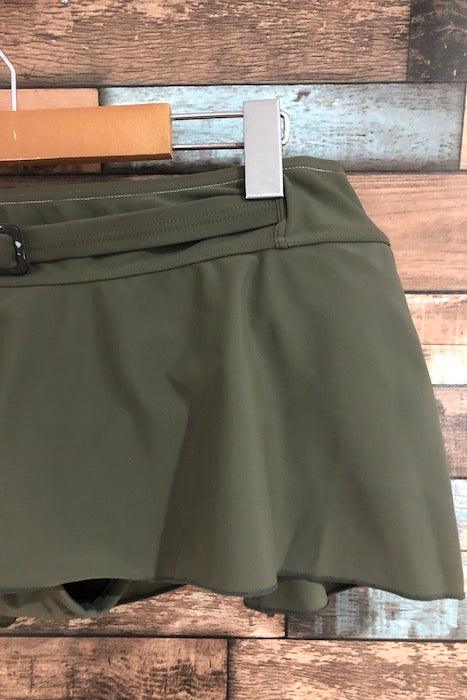 Bas de maillot de bain jupe-culotte kaki avec fleur (l) seconde main Lolë