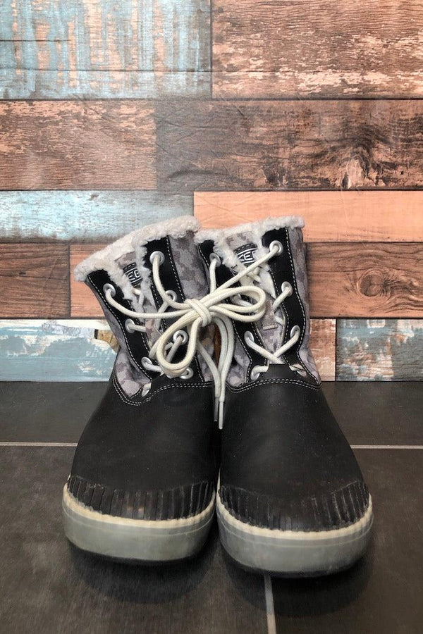 Bottes imperméables noires et grises intérieur en mouton (5) seconde main Keen