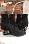 Bottes noires en suède avec fleurs (10) seconde main Bloom&Co