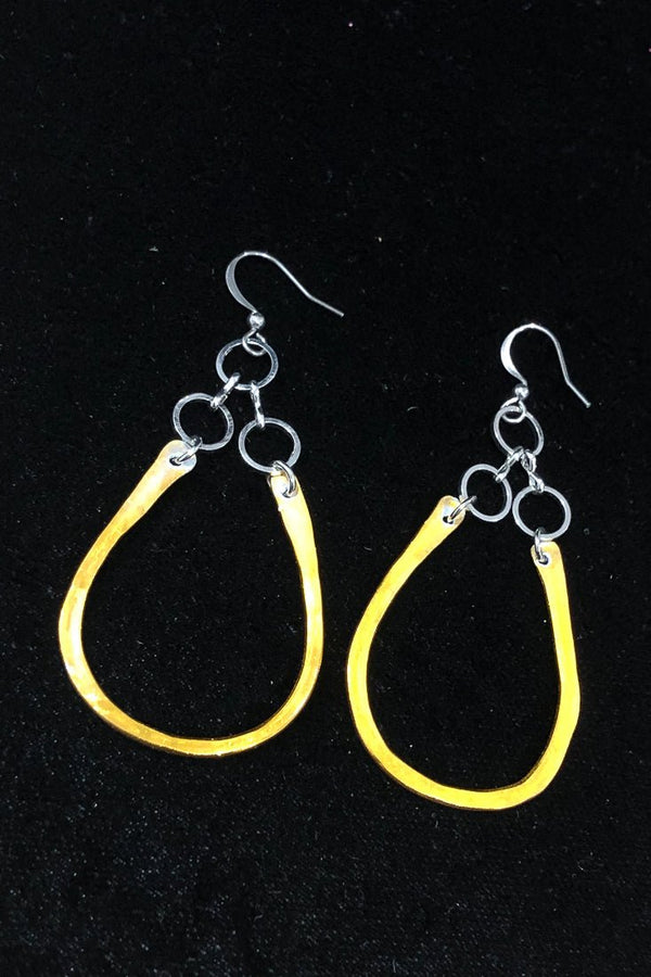 Boucles d'oreilles pendentif goutte or seconde main Autres