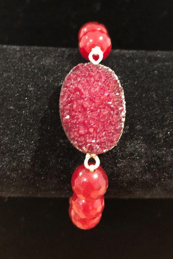 Bracelet de billes rouges seconde main Autres