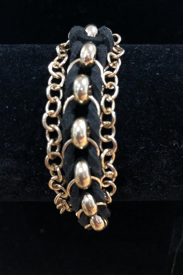 Bracelet triple noir et or seconde main Autres