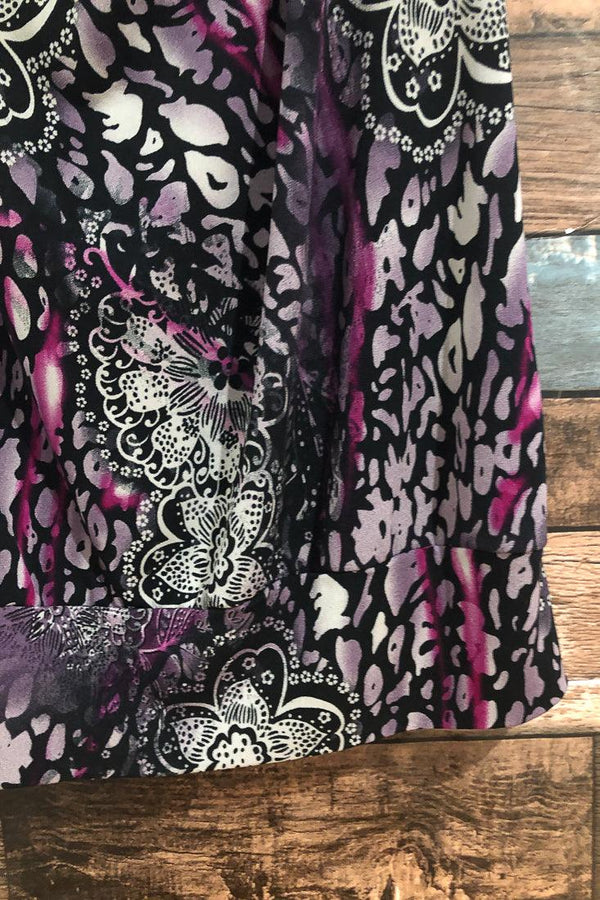 Camisole fluide mauve fleurie bande élastique à la taille (s) seconde main RIPE