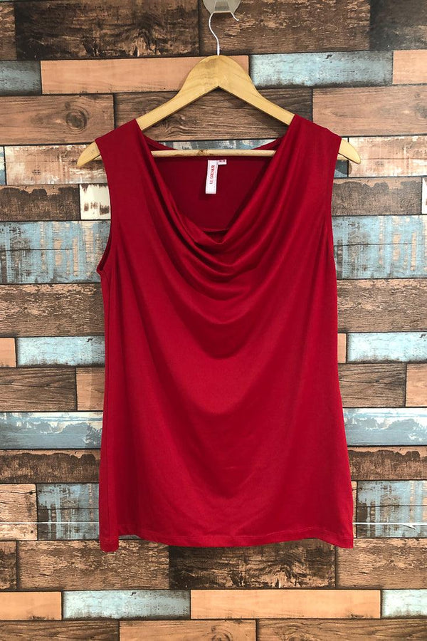 Camisole rouge avec col fluide (m) seconde main Grenier