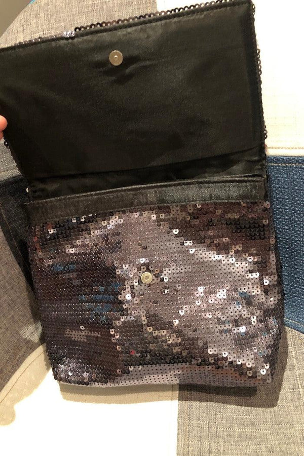 Clutch à paillettes argent seconde main Autres