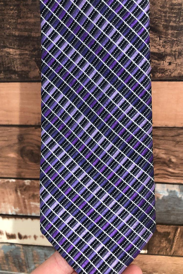 Cravate mauve à carreaux - Homme seconde main Shoot