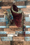 Foulard rouge et bleu motif animal seconde main Di Firenze