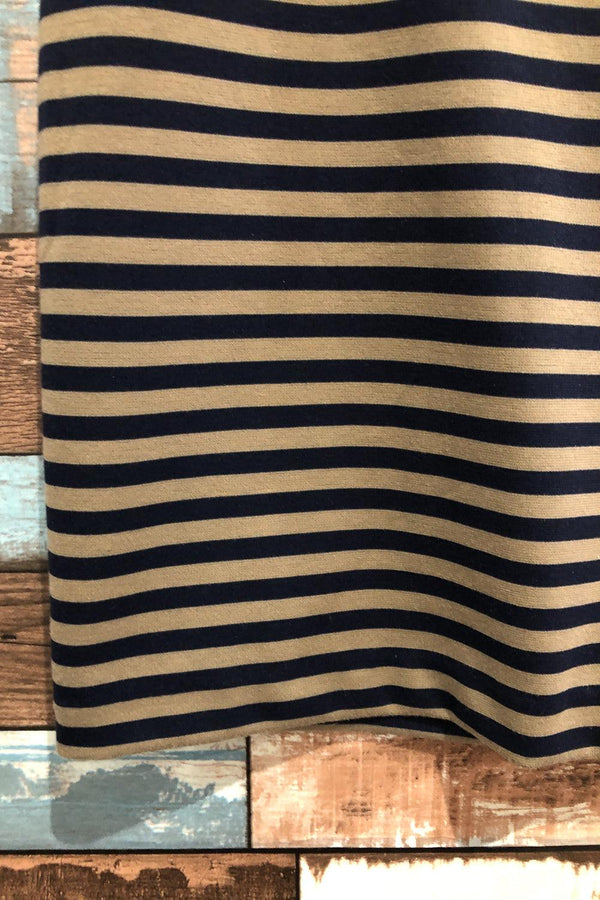 Jupe rayée marine et beige (l) seconde main Tommy Hilfiger