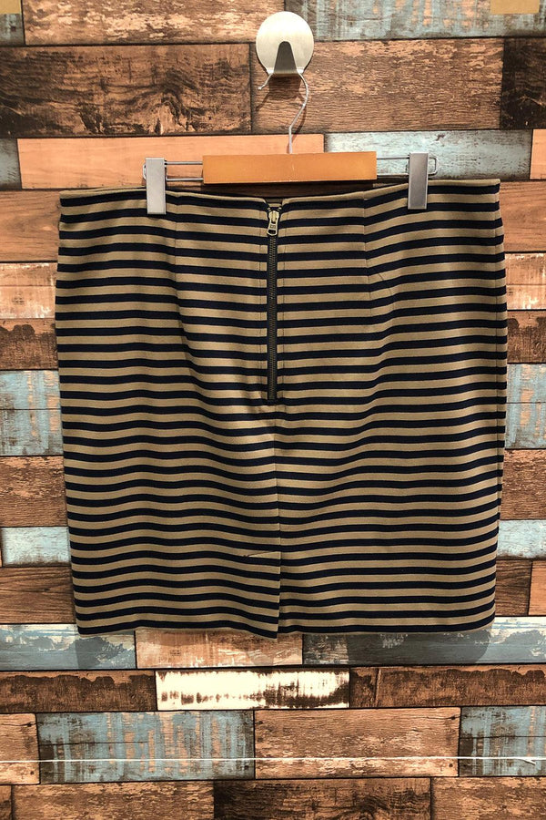 Jupe rayée marine et beige (l) seconde main Tommy Hilfiger